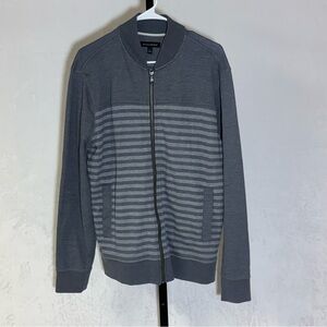 Banana Republic Gray Striped Sweater/Jacket women’s large